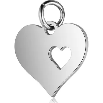 Přívěsek Šperky4U Malý ocelový přívěšek s kroužkem - srdíčko - OPP1636