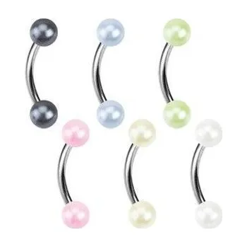 Piercing Piercing do obočí - perličky (zelená)