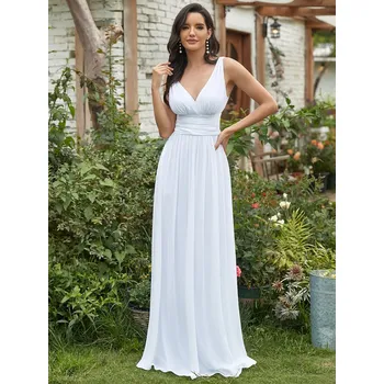 Dámské šaty Ever Pretty dlouhé šaty bílé 9016 Velikost: 6XL / 52 / 20 / 24