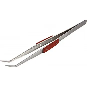 Kuchyňská pinzeta Nerezová anti-magnetická pinzeta, zahnutá, 205 mm (TrueTech)