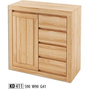 Nábytek Drewmax Komoda KD411 masiv buk (Barva dřeva: Koniak)