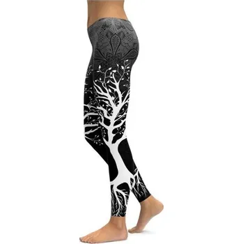 Dámské Sportovní legíny Fitness Floral Flower, Velikost XL (PLUS LARGE) Carla F2555