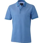 Pánské triko s límečkem trendy JAMES NICHOLSON JN704 LIGHT BLUE/WHITE M