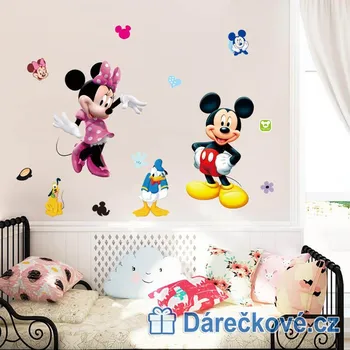 Samolepící dekorace Mickey, Minnie a kamarádi z Mickeyho klubíku, samolepka na zeď, vel 70x50 cm