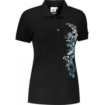 Dámské tričko Dámské triko s límečkem ALTISPORT CARRYOVER ALW029210 ČERNOTYRKYSOVÁ M