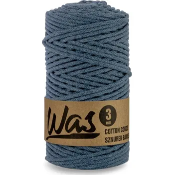 Nit Bavlněná šňůra 3mm, 100m, DENIM