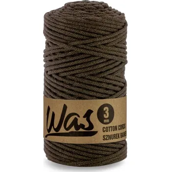 Nit Bavlněná šňůra 3mm, 100m, TM. HNĚDÁ