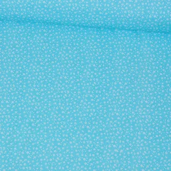 Bavlněná látka Mini kytičky na Modrém