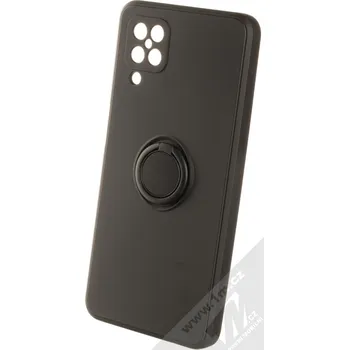 Pouzdro na mobilní telefon 1Mcz Grip Ring Skinny ochranný kryt s držákem na prst pro Samsung Galaxy A12, Galaxy M12 černá (black)