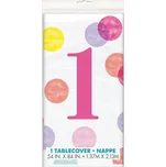 Unique - Růžový ubrus First Birthday - Pink Dots 1st Birthday -