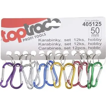 TOPTRADE karabinky, set 12 ks, 45 mm x 4 mm, hobby