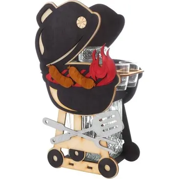 Žertovný předmět Dřevěný stojan s lahvičkou a Odlivky - GRIL