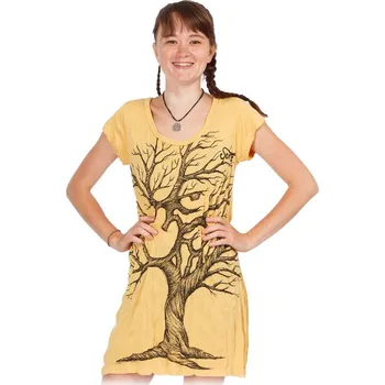 Dámská tunika Žluté mini šaty (tunika) Sure Om Tree Yellow, Strom života, Sittar.cz XXL