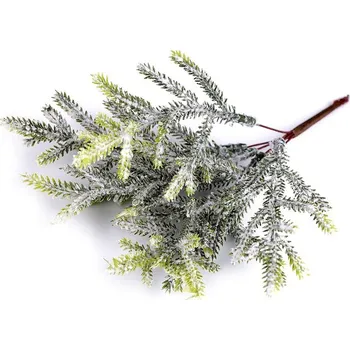 Vánoční dekorace Stoklasa Větvička jehličnan ojíněná zelená