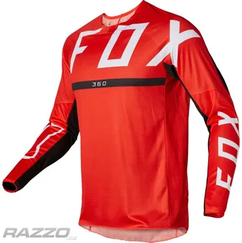 cyklistický dres Pánský MX dres FOX 360 Merz Jersey Flo Red 2022 L