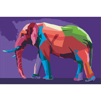Malování podle čísel - Vektorový slon Velikost: 40x60cm, Rámování: Pouze srolované plátno