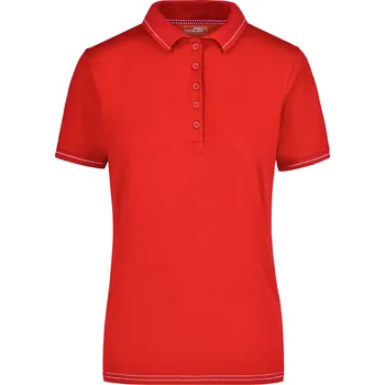 Dámské triko s límečkem premium JAMES NICHOLSON JN568 RED/WHITE XL