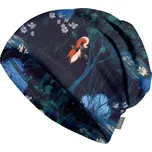 Dětská fleecová čepice, spadená - Unuo ČAROVNÁ LIŠKA Barva: Modrá tmavě, Velikost: S