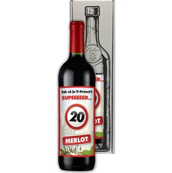 Dárkové víno - Vše nejlepší 20 Merlot 0,75