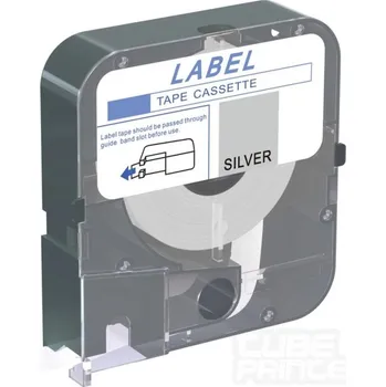 Kazeta se štítky pro TubePrinter, 12mm stříbrná, 8m