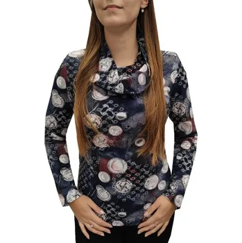 Dámská halenka Halenka Ina modro-růžová s chomoutem Velikost Ina: 54