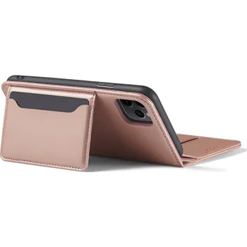 Pouzdro na mobilní telefon Magnetické flipové pouzdro s prostorem na karty pro Apple iPhone 12 Pro - světle růžové