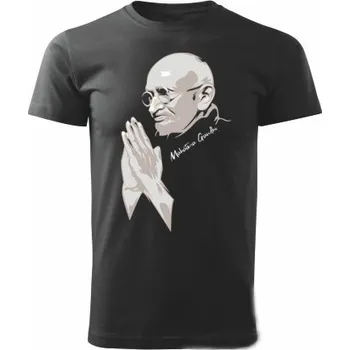 Pánské tričko STRIKER Tričko Mahátma Ghándí Barva: Černá, Velikost: XL