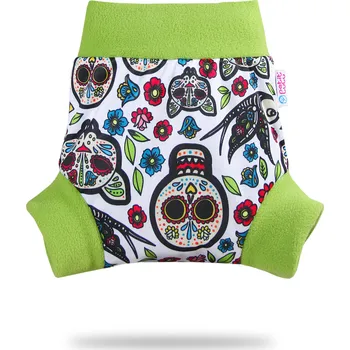 Plenkové kalhoty Petit Lulu s.r.o. Mexické lebky (na bílé) - pull-up svrchní kalhotky - XL