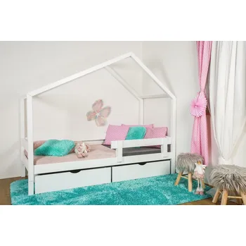 Dětská postel MAXIDO Dětská postel domeček Dita - dva šuplíky 160x80 bílá (Český výrobek)