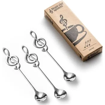Žertovný předmět Originální čajové lžičky 3ks nerezové - Houslový klíč