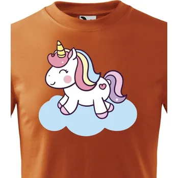 Dívčí oblečení Dětské tričko s jednorožcem 2, Barva Oranžová Bezvatriko.cz 0887