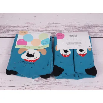 CNB BERLIN Teplé termo punčocháčky DE 60316 petrolejové s pejskem velikost oblečení - děti: 74/80