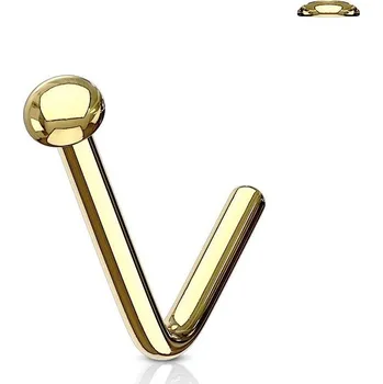 Piercing Zahnutý piercing do nosu půlkulička (žluté zlato)