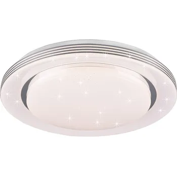 Trio R67045800 LED stropní svítidlo Atria 1x22,5W | 3700lm | 3000K-6000K -stmívatelné, paměťová funkce, dálkové ovládání, noční režim, hvězdný efekt, bílá + sada - Trio LED žárovka 2x10W | E27 | 3000K | 806lm