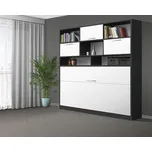 Nabytekmorava Sklápěcí postel VS1056 MAX, 200x90cm barva lamina: Antracit/bílé dveře, matrace: bez matrace, varianta dveří: matné