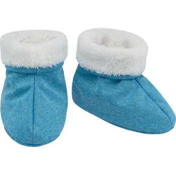 Capáčky ESITO Capáčky softshell s chlupem melír - melír tyrkysový / bílá 1 (6-12m)