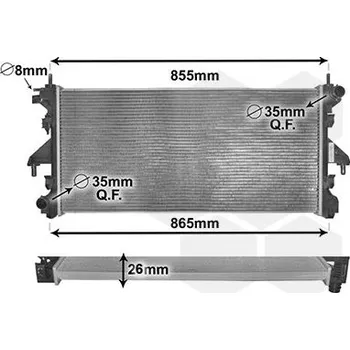 Motor automobilu Chladič, chlazení motoru VAN WEZEL 40002309