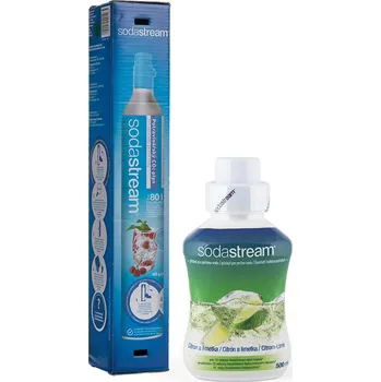 Příslušenství pro výrobník sody SodaStream Sada bombička CO2 a příchuť limetka 500 ml