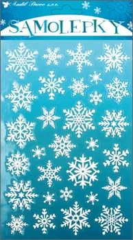 Okenní dekorace Anděl Přerov Samolepky vločky se sněhovým efektem s jemnými glitry 21 x 14 cm