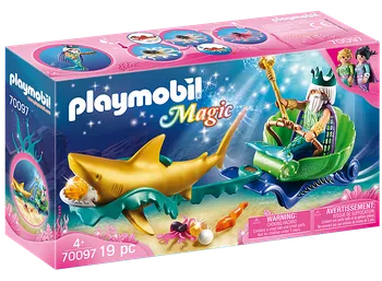 Stavebnice Playmobil Playmobil Magic 70097 Král moří se žraločím kočárem