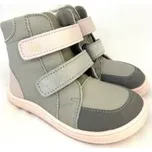 Baby Bare Shoes Febo zimní barefoot boty pro děti Winter - Grey/Pink Velikost EU: 28, vnitřní délka: 183, vnitřní šířka: 72