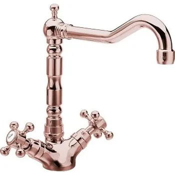 Reitano Rubinetteria Antea Stojánková dřezová baterie s retro hubicí, růžové zlato 3127