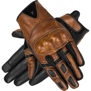 Moto rukavice Retro kožené rukavice na motorku REBELHORN Thug II Vintage Brown hnědé