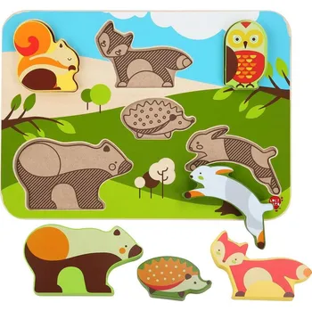 Lucy & Leo Dřevěné vkládací puzzle Lesní zvířátka