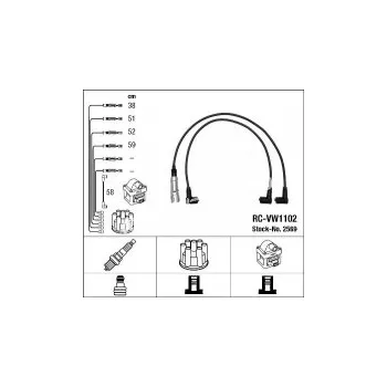 Zapalovací kabel Sada kabelů pro zapalování NGK RC-VW1102 - AUDI, VW