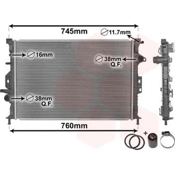 Motor automobilu Chladič, chlazení motoru VAN WEZEL 18002425