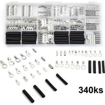 Sada neizolovaných oček + spojky se smršťovací bužírkou, 340 ks