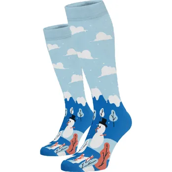 Dámské ponožky Veselé podkolenky Zimní Světle modrá 35-38