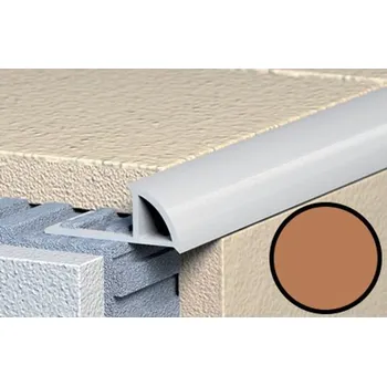 Lišta ukončovací 10/250 oblá, plast, tabáková