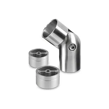 Zábradlí Hahn Steel Kování s nastavitelnými úhly ( -90°.. 90°) pro dřevěné zábradlí O42,0 + 2 adaptéry